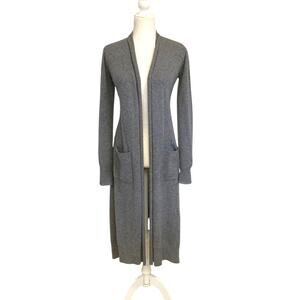 Calypso St Barth Cashmere Longline Open Cardigan Duster Pockets XS Lounge Luxe
